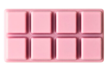 Clamshell package of pink scented wax melts for home fragrance isolated on a transparent background