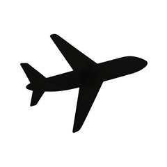 Obraz premium Black Airplane Flight Travel Icon Isolated on White
