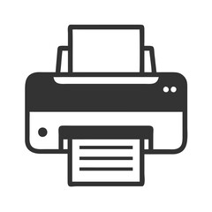 Black printer with paper printing out in a minimalist style  