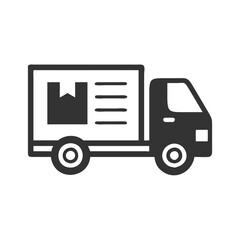 Delivery truck icon with package graphic design  