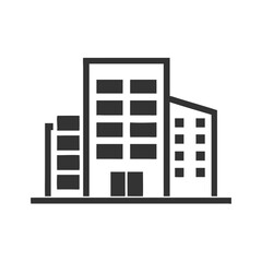 Office buildings in minimalist style and monochrome design  