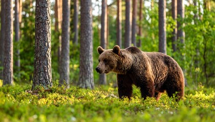 Fototapeta premium Oso (Ursus arctos) en el bosque