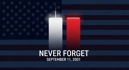 A poignant symbolic illustration commemorating Patriot Day, reflecting upon national remembrance and the enduring spirit of resilience and unity.