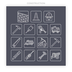 Construction Icons Set with Building Tools Building Construction, Construction Crane, Construction Tools, Construction Industry, Construction Project,