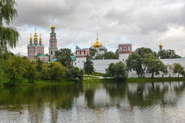 Novodevichy Monastery in Moscow on a summer evening.