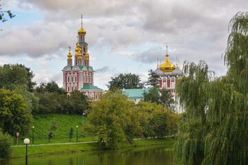 Novodevichy Monastery in Moscow on a summer evening.