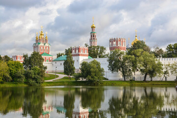 Novodevichy Monastery in Moscow on a summer evening.