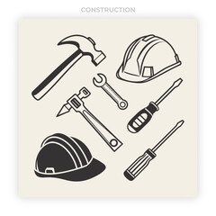 Construction Icons Set with Building Tools Building Construction, Construction Crane, Construction Tools, Construction Industry, Construction Project,