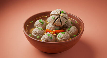 Bakso Soup: Traditional Indonesian Meatball Soup in Broth