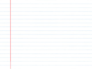 Clean lined notebook paper with faint blue horizontal lines and a vertical red margin, perfect for educational, writing, or stationery-themed design.