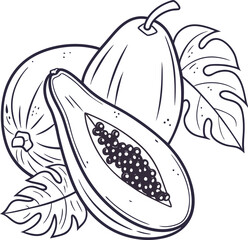 Vector illustration of fresh fruits like an apple and a banana, a cartoon food icon design