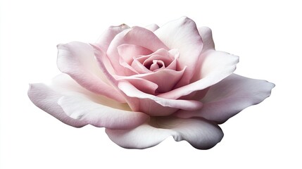 Delicate Blush Rose Blossom Isolated on White Background