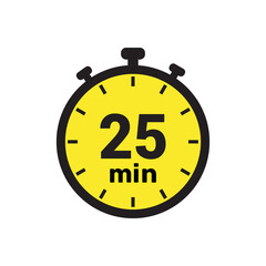 25 min clock icon vector number design illustration