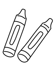 Doodle black and white line art crayon