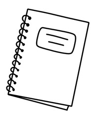Doodle black and white line art spiral note book