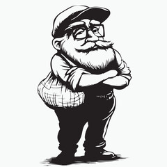 cartoon illustration of an old man