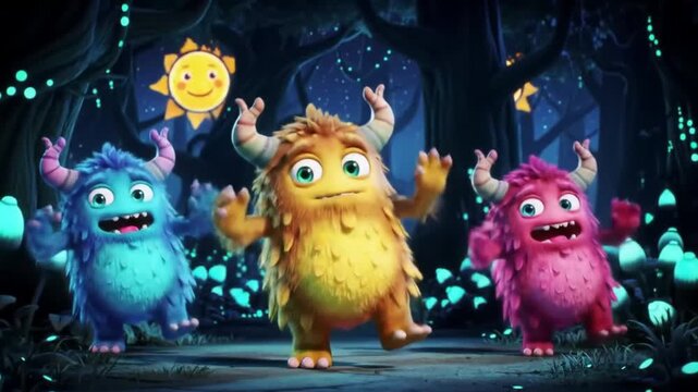 Creatures Dancing in Animated Fantasy Forest