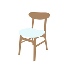 vector illustration of brown chair in furniture industry