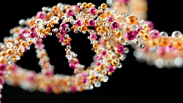 Intricate beaded necklace rotating slowly