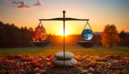 Autumn Equinox Nature Balance Concept