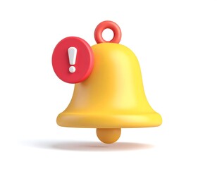 Alert Notification Bell Icon with Exclamation Mark Symbol