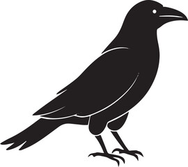 Obraz premium Halloween Raven Silhouette – Spooky Gothic Bird Clip Art for Halloween & Witchcraft Designs