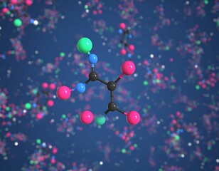 Molecular structure display with colorful atoms