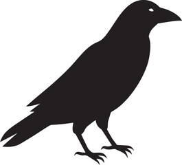Halloween Raven Silhouette – Spooky Gothic Bird Clip Art for Halloween & Witchcraft Designs