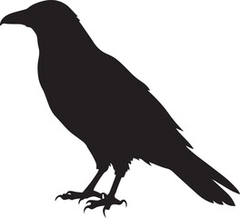 Halloween Raven Silhouette – Spooky Gothic Bird Clip Art for Halloween & Witchcraft Designs