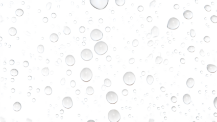 Photo of water droplets and bubbles isolated on a transparent background