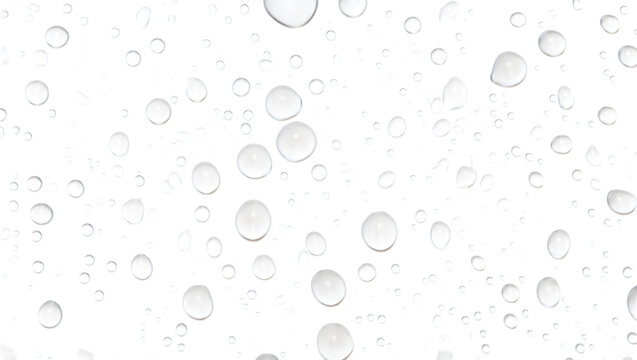 Photo of water droplets and bubbles isolated on a transparent background