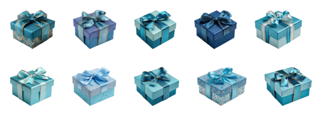 Gift wrapping event home cozy setup aesthetic appeal, isolated on transparent background, png set
