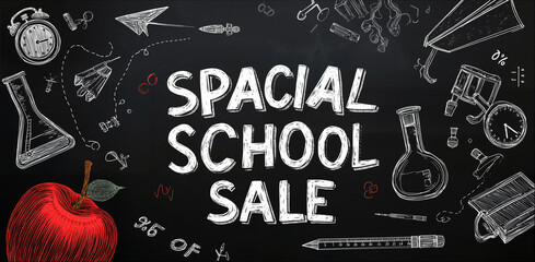 Special School Sale with Chalkboard Art