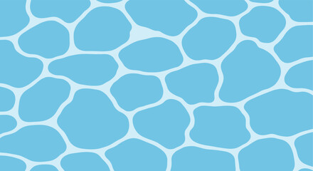 Blue water texture background with organic shapes and light reflections for design