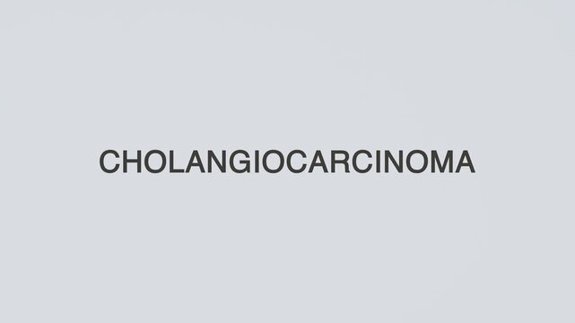 Cholangiocarcinoma word diagnosed with a stethoscope held in hand on a white background, illustrating bile duct cancer, medical diagnosis, healthcare concept, and awareness