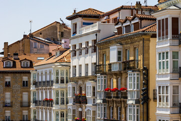 Building Facades Overlooking Virgen Blanca Square in Vitoria-Gasteiz