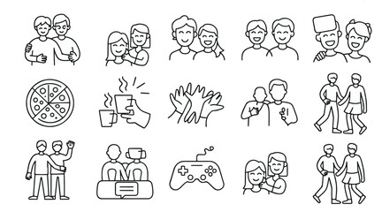 Friendship Illustration &ndash; Friends, Togetherness, and Social Connection Vector Art
