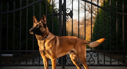 Majestic Belgian Malinois at Golden Hour