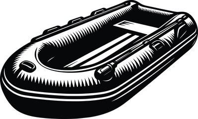 Inflatable paddle lifeboat vector illustration isolated on a white background