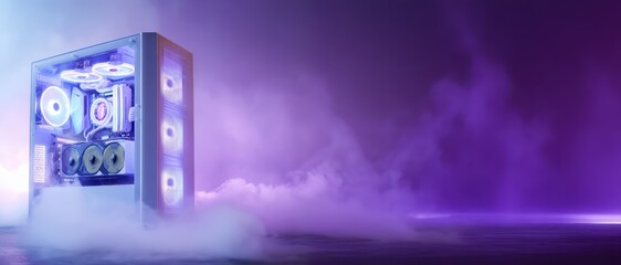 This is a Futuristic Gaming PC Setup that features stunning Colorful LED Lighting throughout