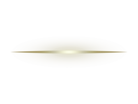 Horizontal golden light line. A clean and elegant vector element for highlights and minimalist light effect

