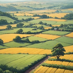 Fototapeta premium Seamless Floral Pattern with Colorful Blooms and Lush Greenery