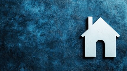 A white house with a blue background. The house symbolizes home, family, and comfort. The image conveys a sense of stability and security.