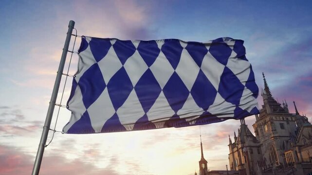 Flag of Bavaria in Munich.