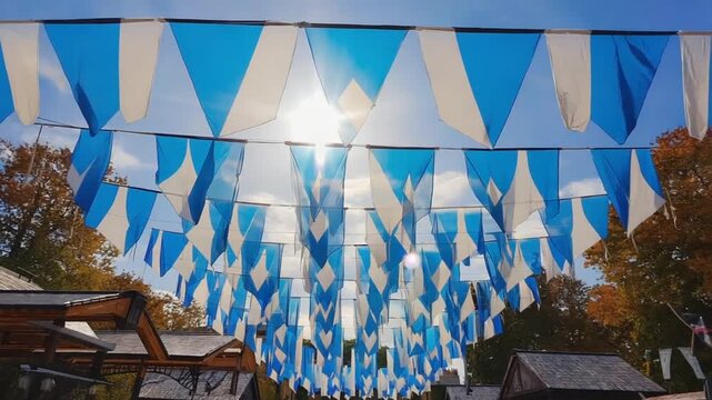 Bavarian flag at the Oktoberfest.