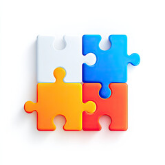 Obraz premium Colorful four piece puzzle with smooth edges and bright tones