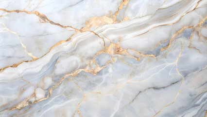Fototapeta premium Abstract marble design with gold veins in a light gray and white color palette. Detailed natural stone texture with flowing patterns.