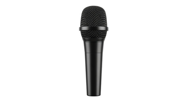 Black Dynamic Microphone Isolated On Black Background