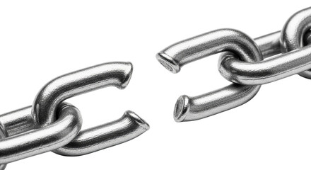 Obraz premium Broken Metal Chain Link Closeup Macro Shot