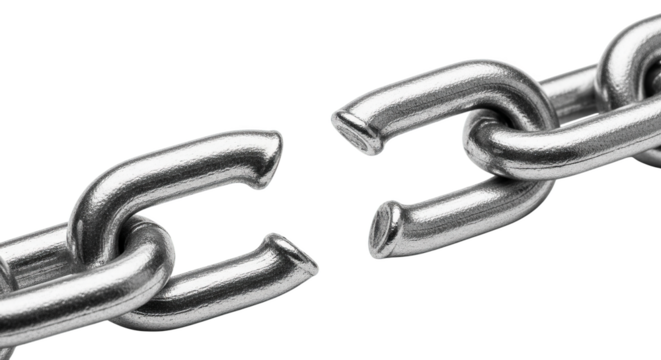 Broken Metal Chain Link Closeup Macro Shot